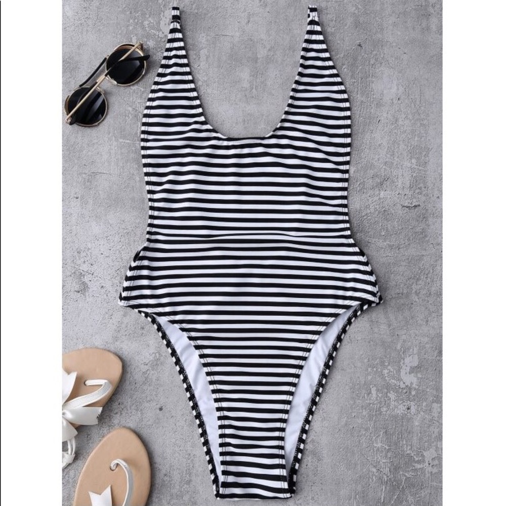 NWOT Striped One Piece Swimsuit
